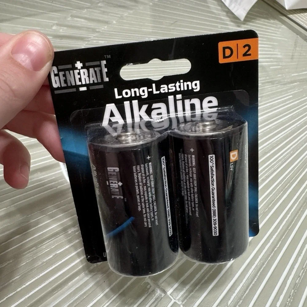 Generate D Size Alkaline Batteries 1.5V 2 Pack, MPN D12